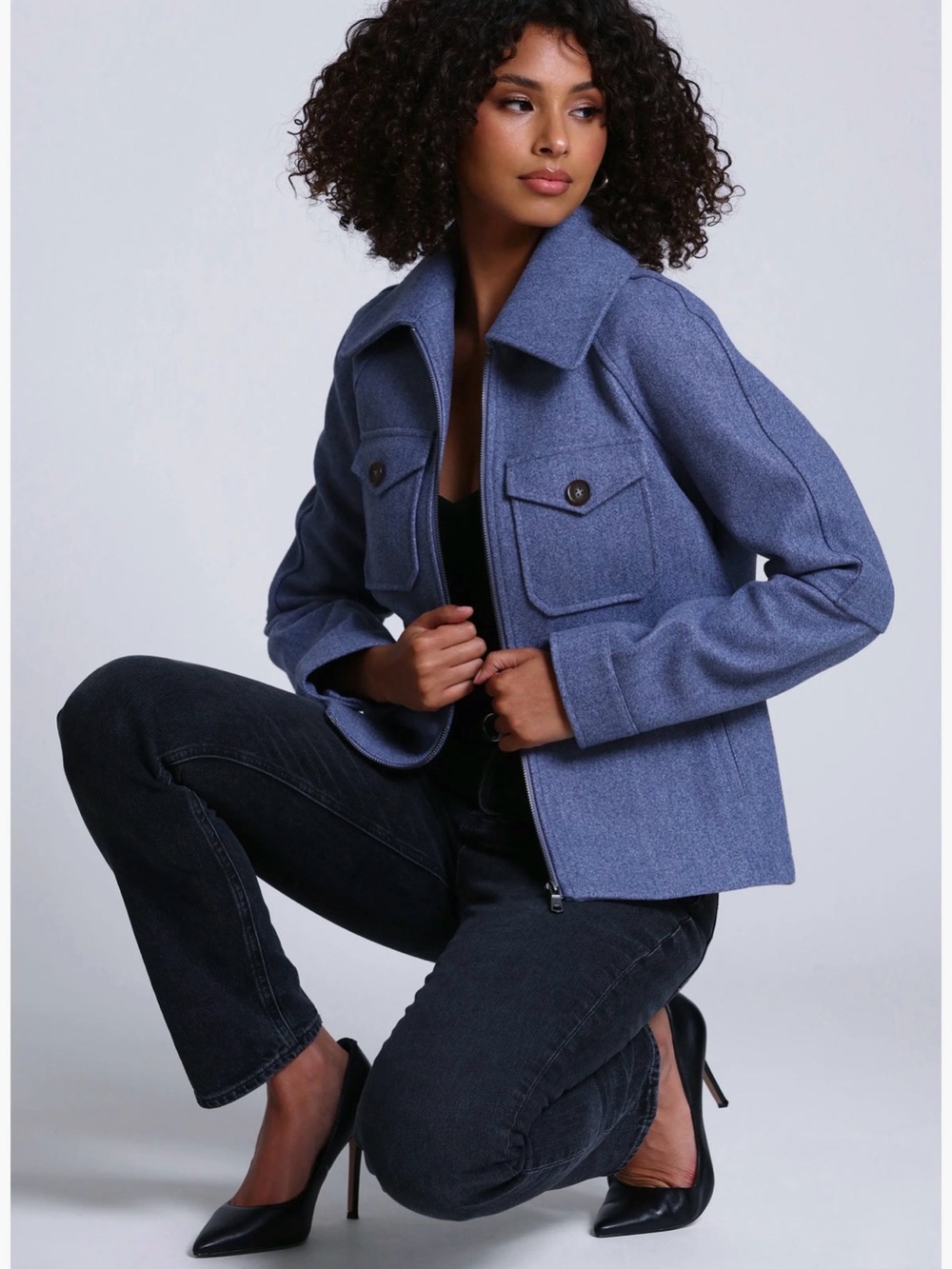 Avec Les Filles Blue Pocket Jacket